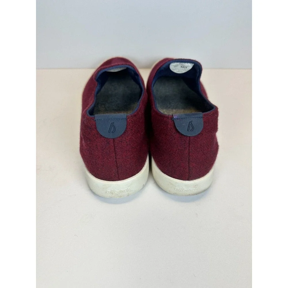Allbirds Wool Loungers Mens Size 11 Maroon Burgundy Slip On Sneakers Comfort